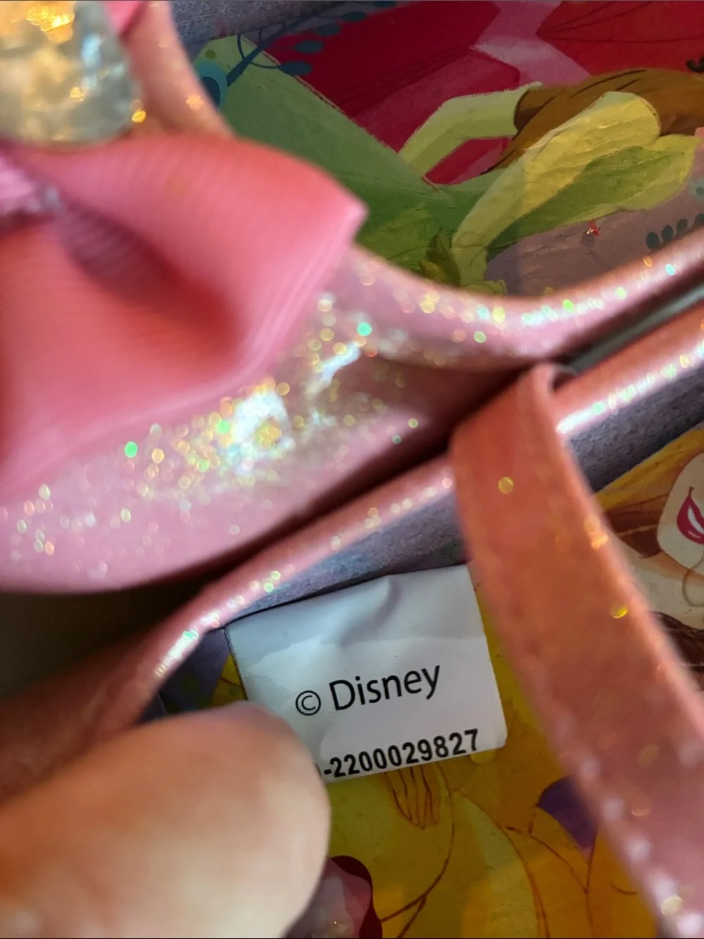 Disney Pink Glitter Bow Mary Jane Shoes